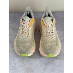 Hoka Women's Clifton 9 Lace Up Athletic Shoes Vanilla/Astral SIZE 9 D WIDE Read